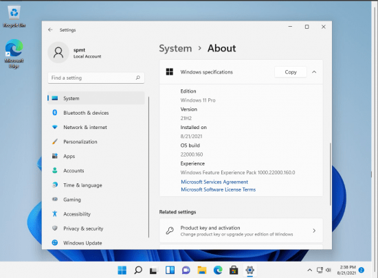 Windows 11 Pro Build 22000.160 + Office 2021 Non-TPM 2.0 Compliant Pre-Activated 2021