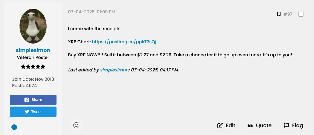 XRP Prediction Post