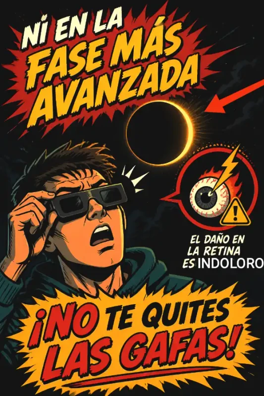 las fases avanzadas de un eclipse son peligrosos al creer que se puede bajar la guardia