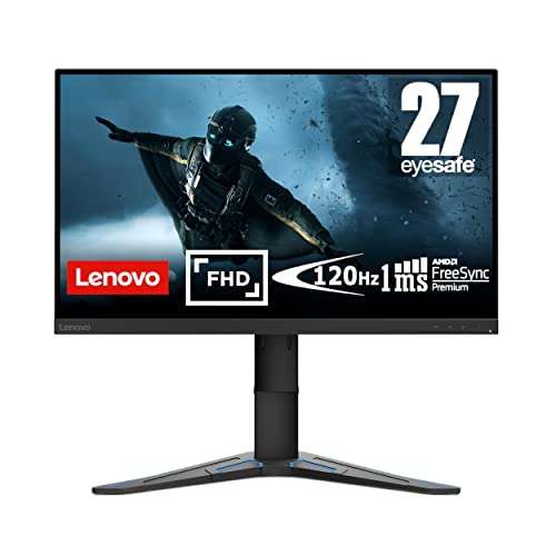 Amazon: Lenovo G27e-20-2022 - Monitor para Juegos - FHD de 27 Pulgadas - 100 Hz - AMD FreeSync Premium - Certificado de luz Azul