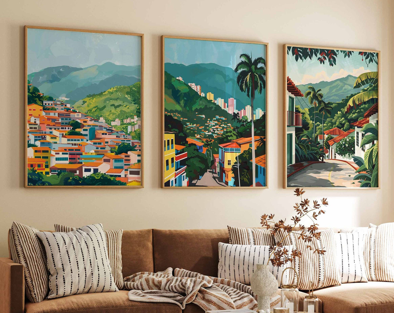 4 Set of 3 Caracas Travel Prints Venezuela Posters Caracas Venezuela Prints South American Art T