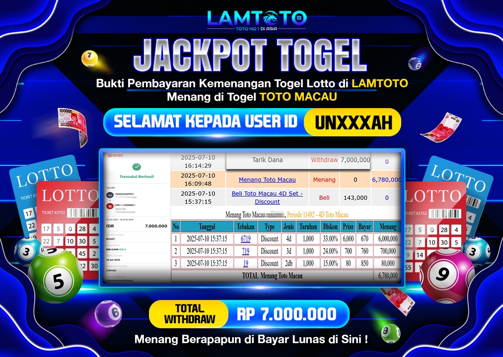 BUKTI JACKPOT LUNAS LAMTOTO
