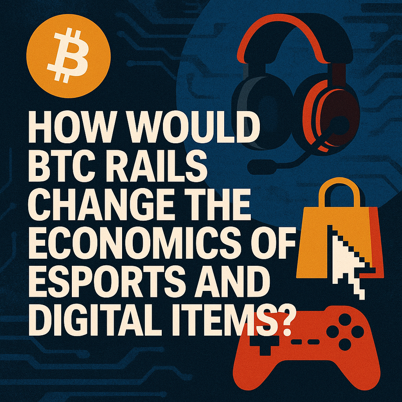 How would BTC rails change the economics of esports and digital items?