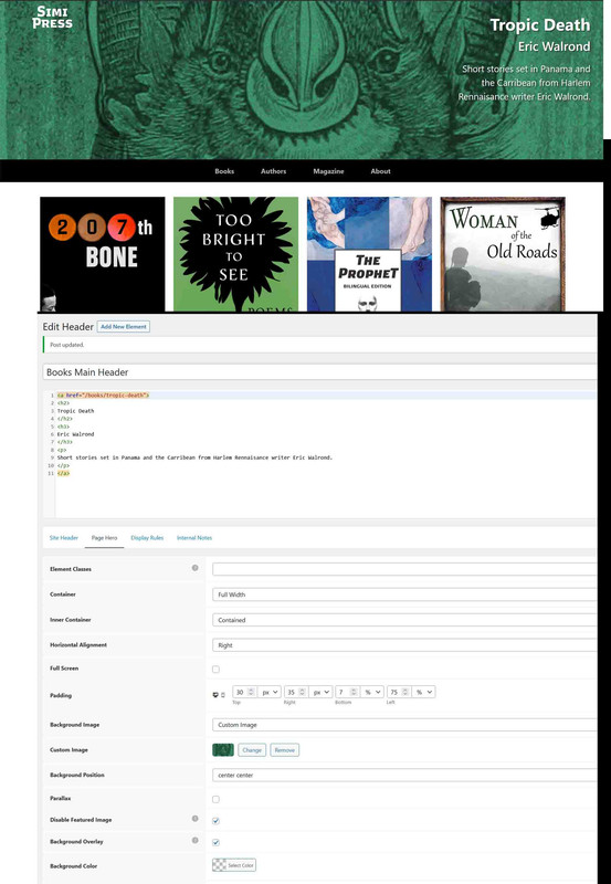 header elements screenshot