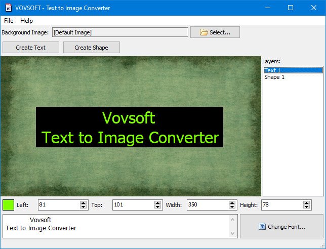 VovSoft Text to Image Converter v2.1