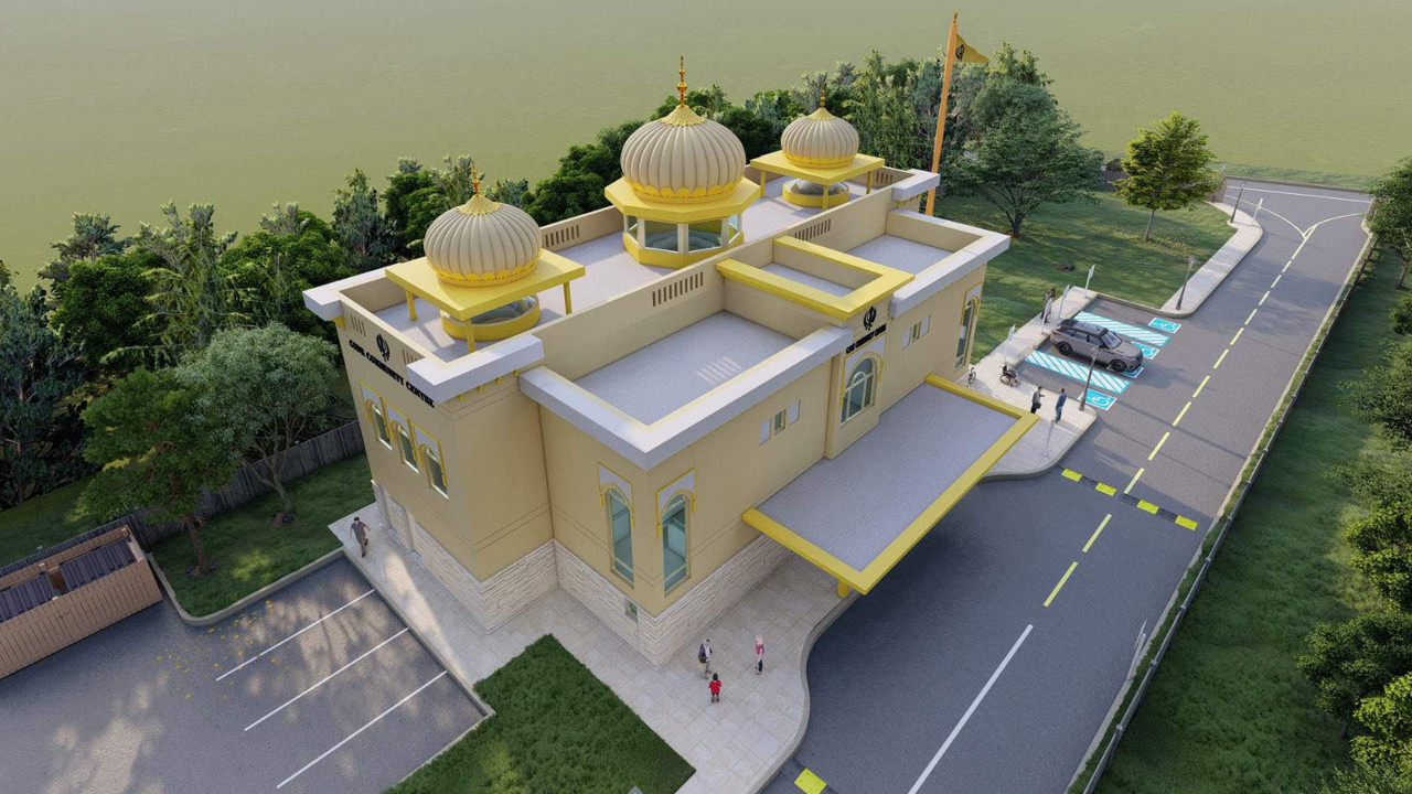 Architectural rendering of Gurudwara Sahib Durham Region