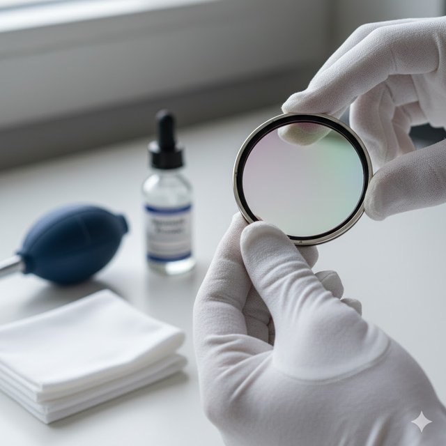 limpiar un filtro �ptico para astronom�a