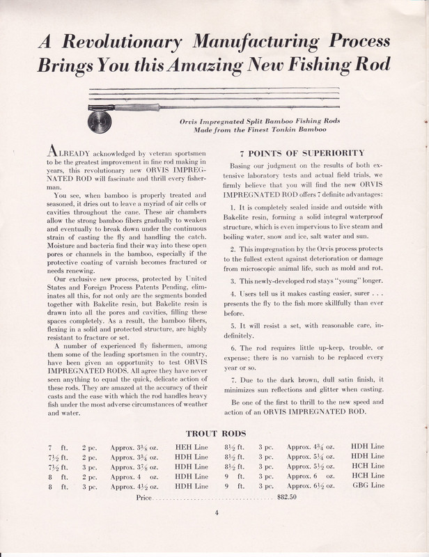 Catalog - 1947 page 4 (impregnated trout rods)