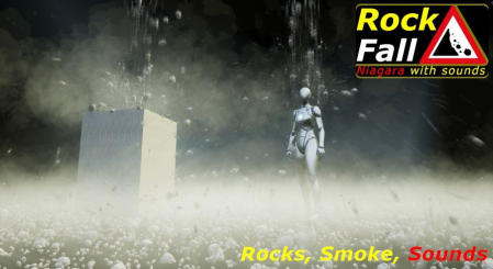 Unreal Engine Marketplace - Rock Fall Niagara with Sound (4.26 - 4.27, 5.0 - 5.1)