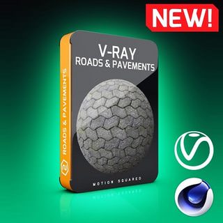 Motion Squared - V-Ray Roads and Pavements Texture Pack for Cinema 4D