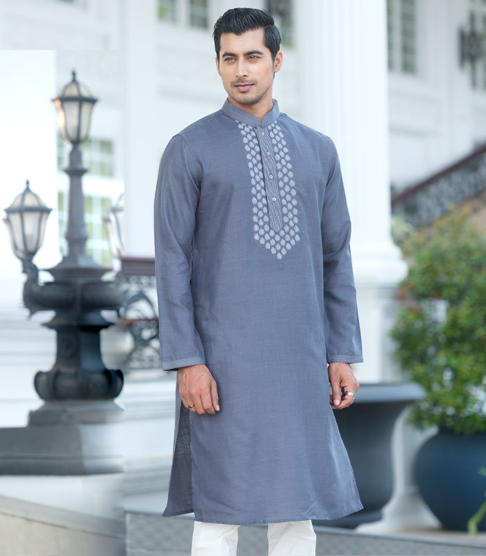 Men’s Exclusive Punjab & Pajama : Grey Design