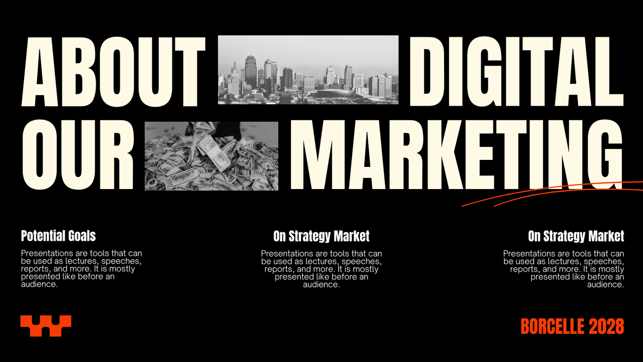 Orange and Black Bold Grunge Digital Marketing Presentation