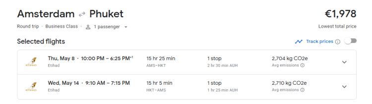 Business Class-ETIHAD Amsterdam>Phuket desde 1,978€ - Viajar barato: Chollos de viajes - Foro General de Viajes