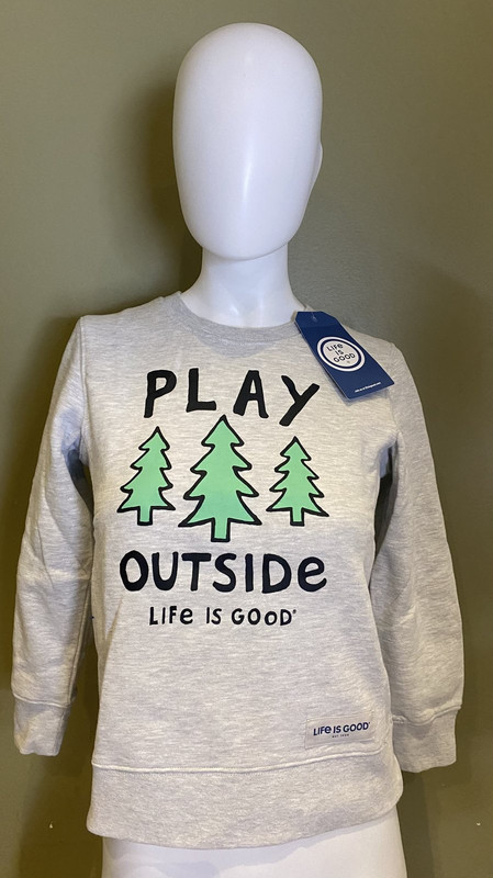 LIFE IS GOOD PLAY OUTSIDE GRAY SWEATER YOUTH M 4500022404