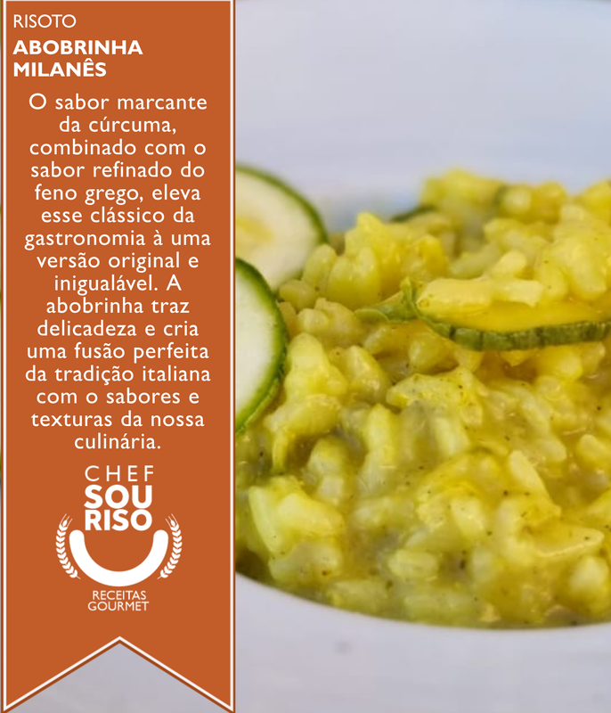 Risoto Abobrinha Milanês | Receita Pronta para 2 Porções