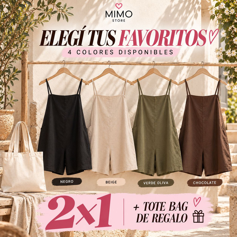 Jardinero corto lino colores MIMO