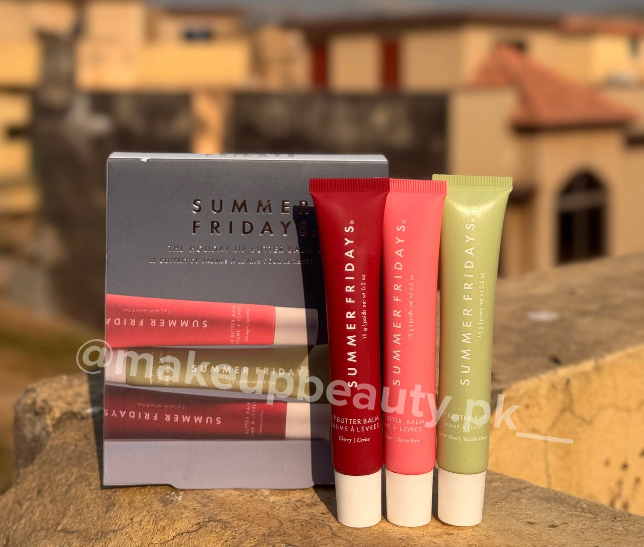 Summer Fridays The Holiday Lip butter balm Trio set Full size.