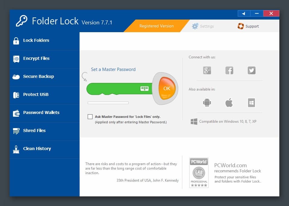 folder lock windows 10 serial key