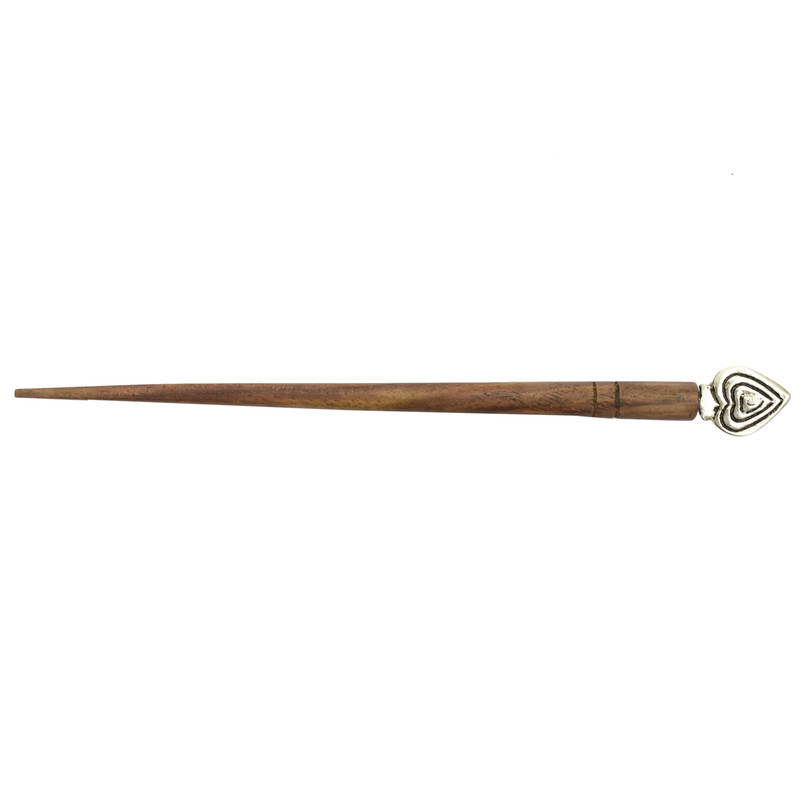 Women Juda Hair Pin Wood & Metal Handmade Beautiful Design Traditional Stick Pin - Picture 14 of 40
