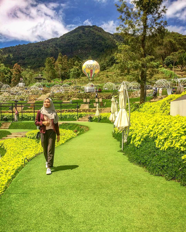 Rumput hijau menjadi spot foto yang tak kalah instagenik