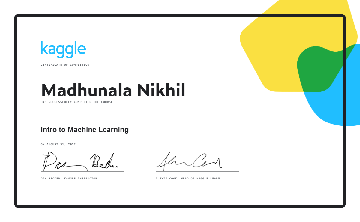 Madhunala Nikhil - Intro to Machine Learning