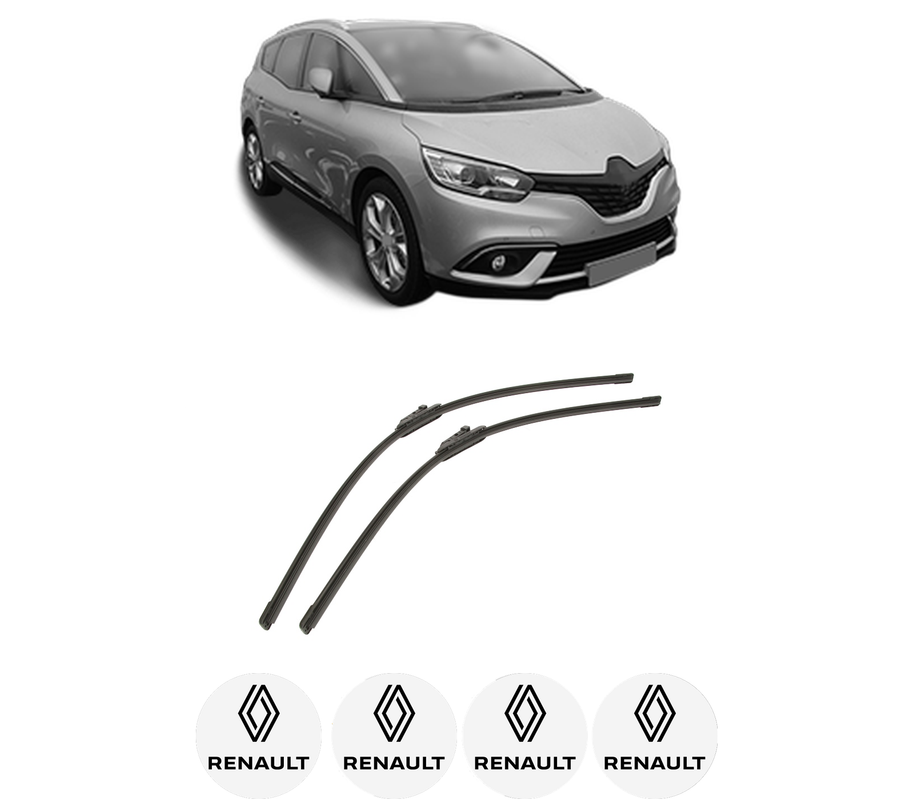 Set stergatoare auto RENAULT SCENIC IV (J9_) din 2016-2022, pentru parbriz auto, 2 bucati, Bosch Aerotwin, din cauciuc siliconat rezistent, 4 Stickere Auto RENAULT