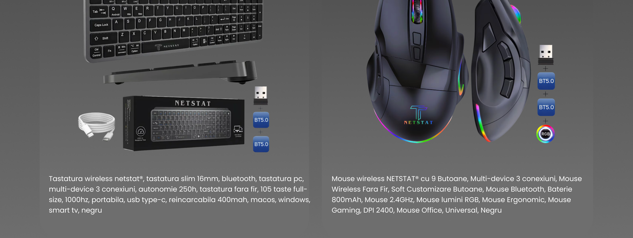 Mouse Wireless NETSTAT - culoare negru