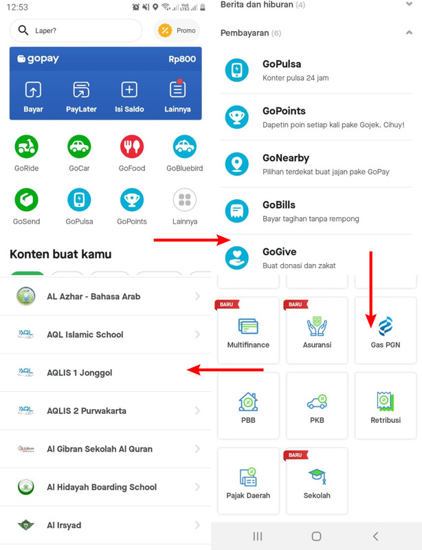 Cara membayar SPP dari GoBills