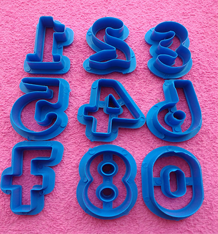 Cortador plastico numeros para pasta flexible