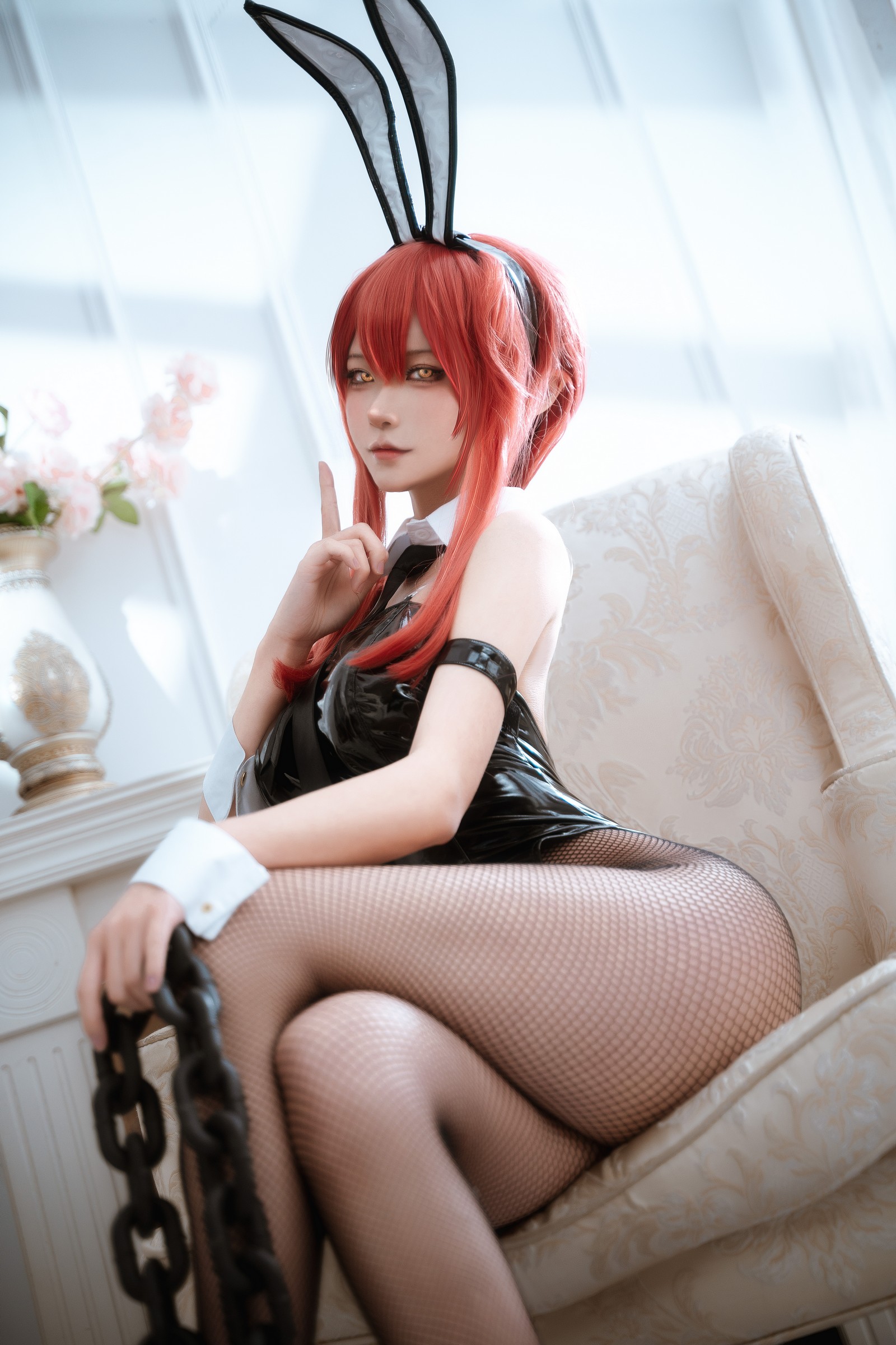 Seya-狮砸 – 电锯人 帕瓦 & 玛奇玛 兔女郎 Cos 写真（13P-156.1MB）插图3