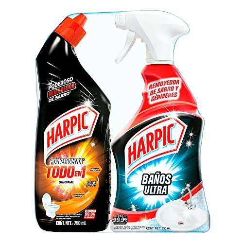 Amazon: Harpic Harpic Power Ultra + Harpic Baños Ultra, Paquete De 2, color, 2 count, pack of/paquete de 
