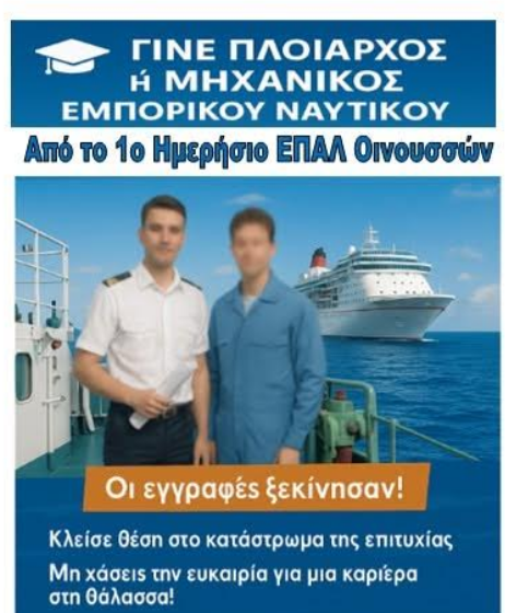 ΝΕΑ ΕΙΔΙΚΟΤΗΤΑ ΜΗΧΑΝΙΚΩΝ ΕΝ ΣΤΟ ΕΠΑΛ ΟΙΝΟΥΣΣΩΝ