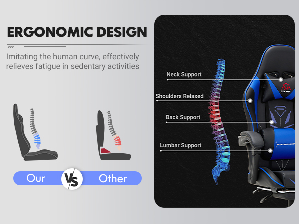 Chaise gaming avec repose-pieds