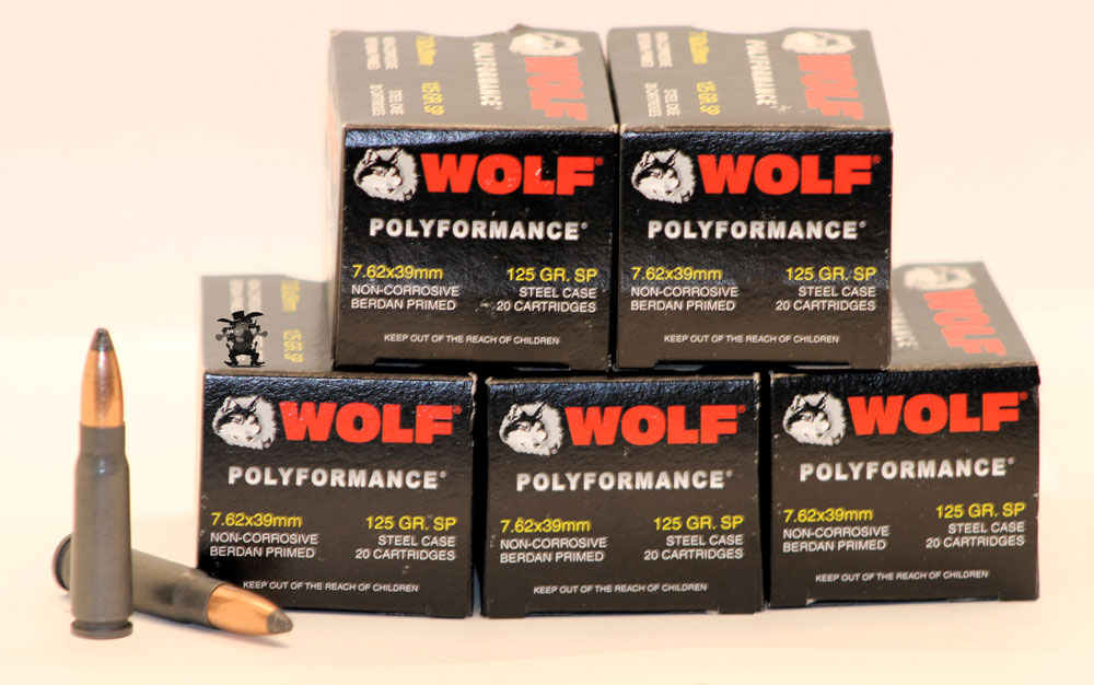 7.62x39 WOLF POLYFORMANCE Steel Cased Berdan Primed AK47/SKS 125 Grain