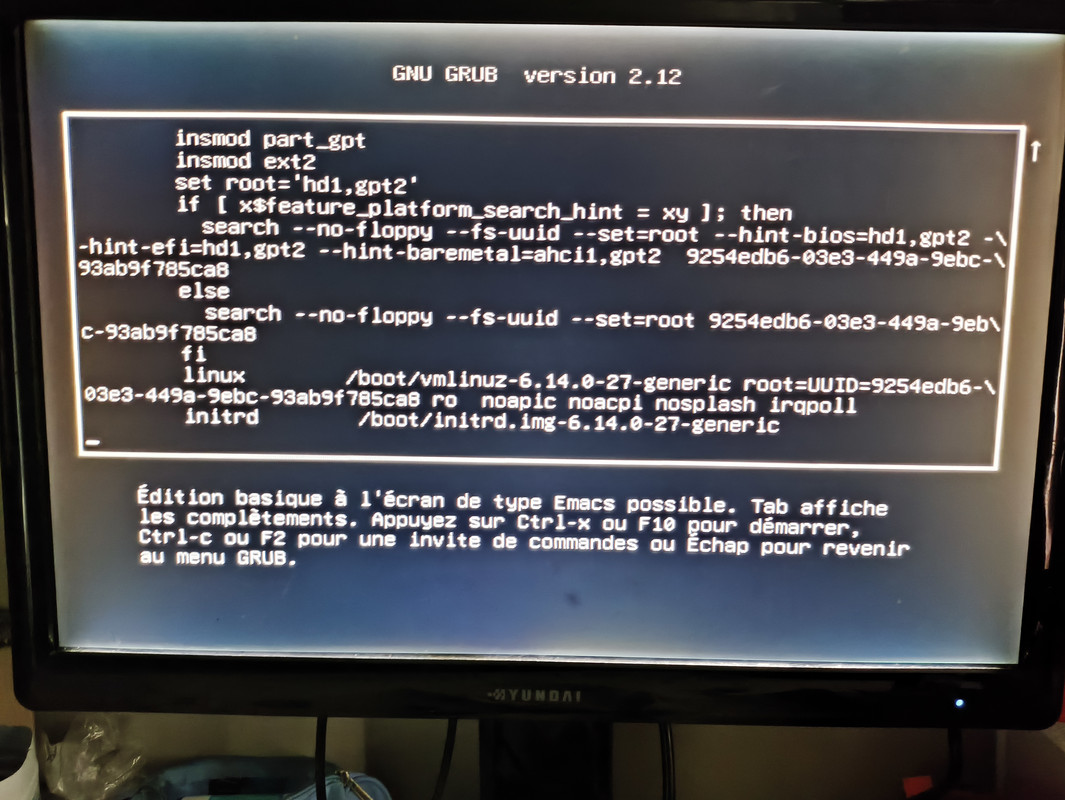 grub xubuntu 25.04 2