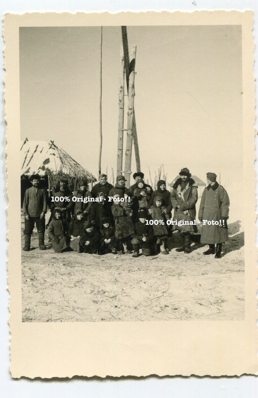 Foto Russland Bevölkerung Einheimische Kinder Frauen deutsche Soldaten