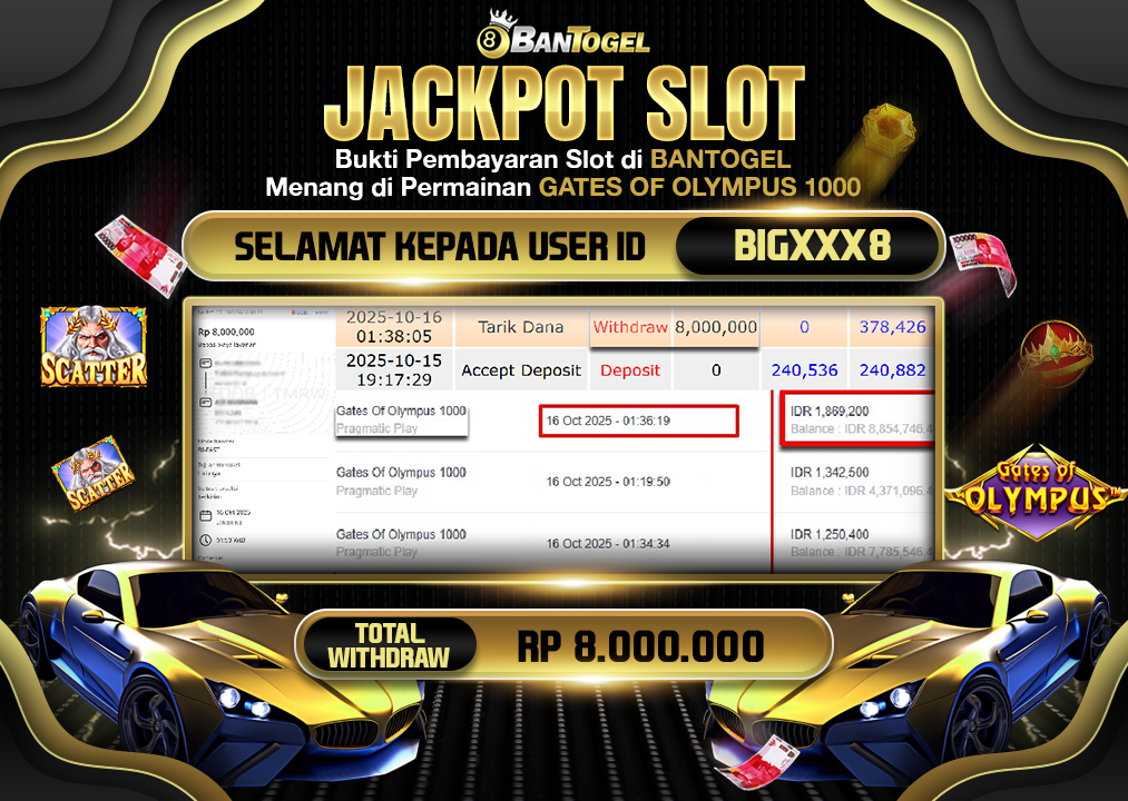 BUKTI JACKPOT LUNAS BANTOGEL