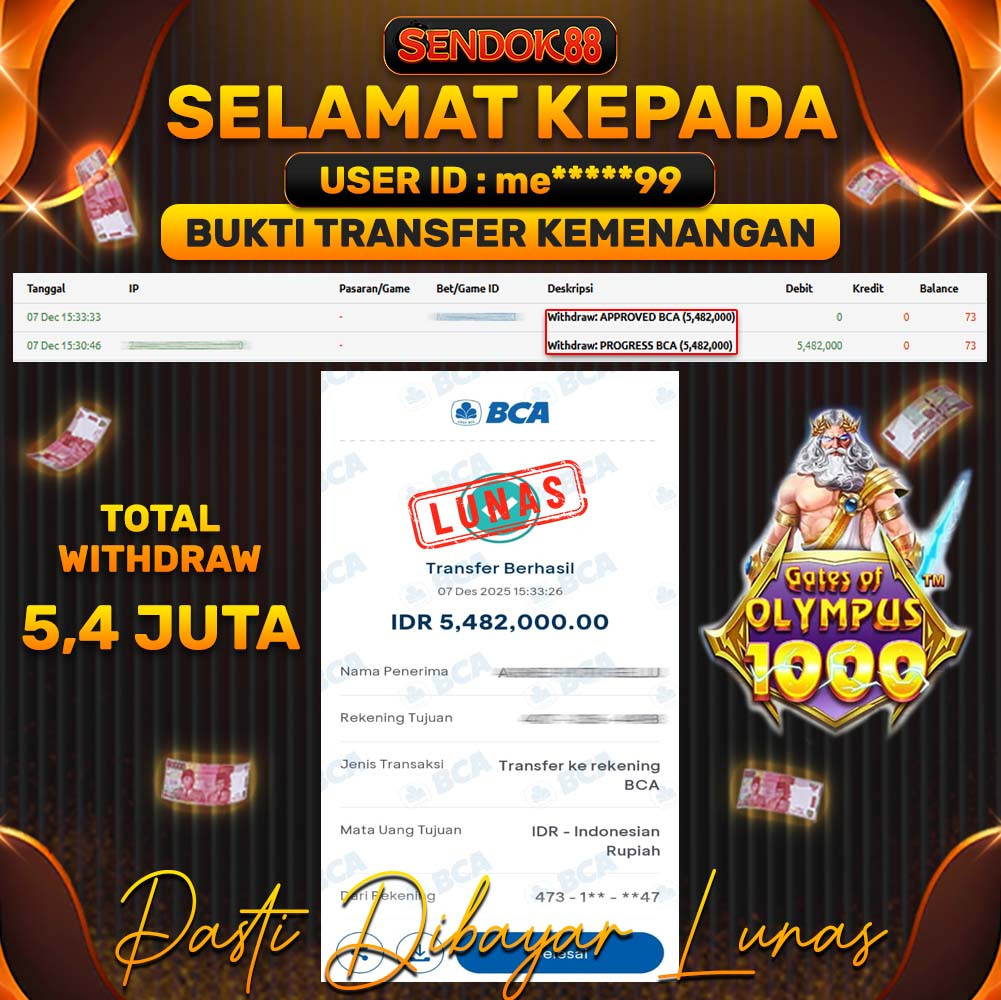 SENDOK88 JEPE! GATES OF OLYMPUS 1000 Rp 5.482.000,- LUNAS!