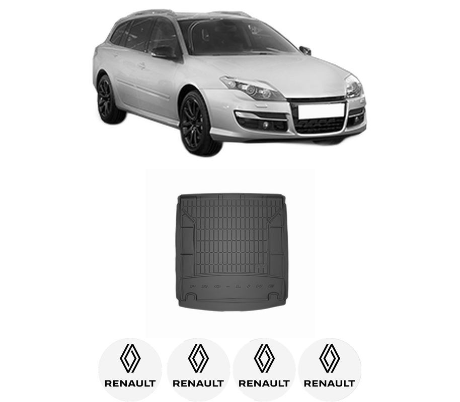 Tavita Portbagaj RENAULT LAGUNA III Grandtour (KT0/1) din 2007-2015, Protectie Portbagaj Auto, 4x Stickere auto cu RENAULT