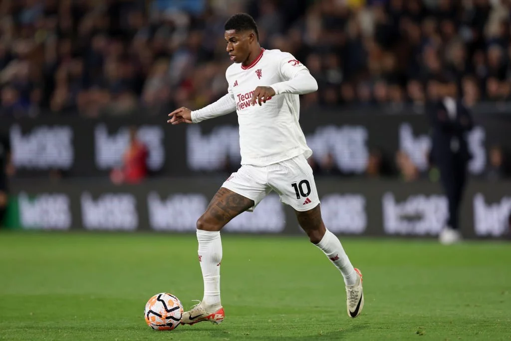 Marcus Rashford playing against Burnley