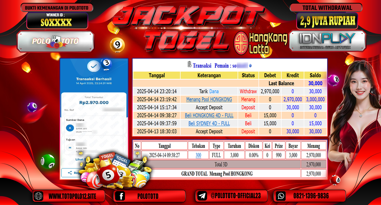 POLOTOTO JACKPOT TOGEL POOL HONGKONG Rp.2.970.000,-