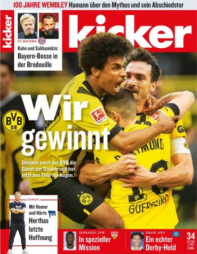 Cover: Kicker Sportmagazin No 34 vom 24  April 2023