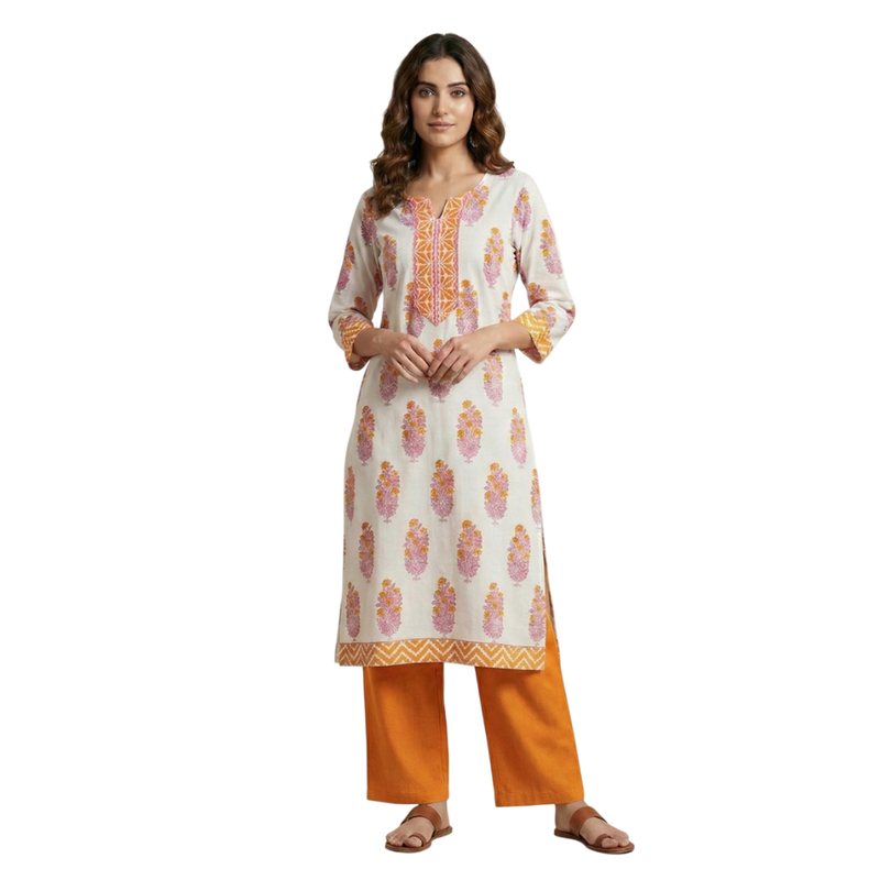 Qyaari by Penkraft Traditional Handblock Printed Kurti