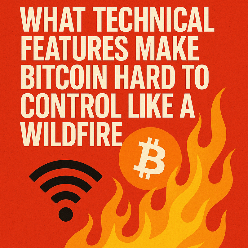 What technical features make Bitcoin hard to control like a wildfire