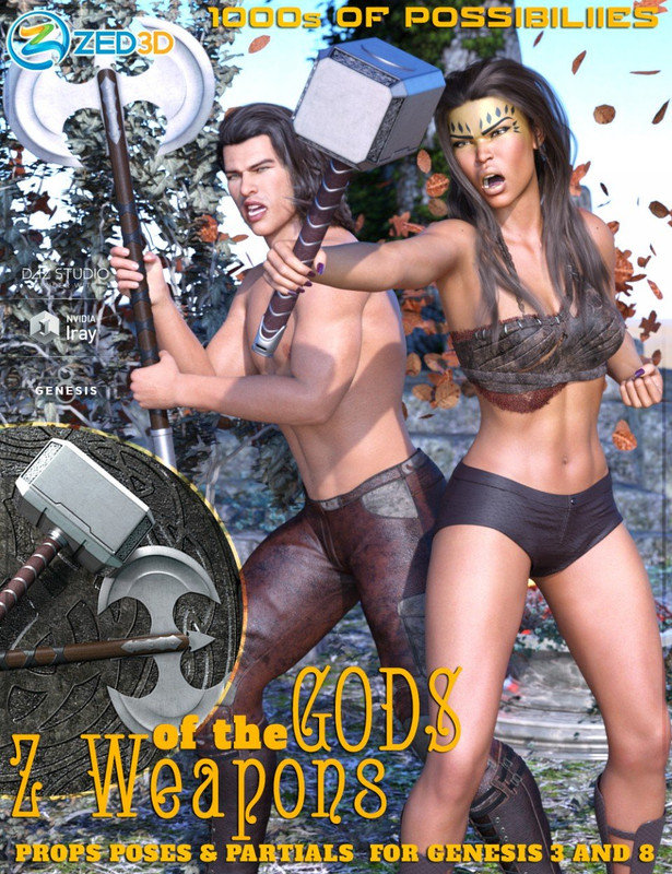 Z Weapons of the Gods and Poses for Genesis 3 and 8 Z Weapons of the Gods and Poses for Genesis 3 and 8