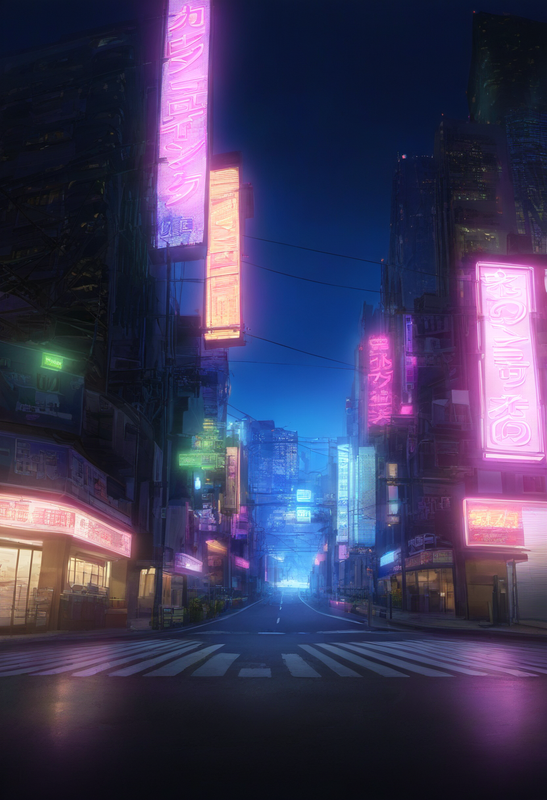 _neon lights, pink lights, lane road,  modern, city,  {{shinkai makoto (style)}} s-550452137