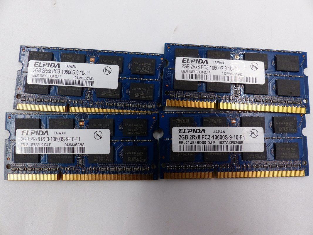 4* ELPIDA 2GB 2RX8 PPC3-10600S-9-10-F1N MEMORY CARD EBJ21UE8BFU0-DJ-F 1126