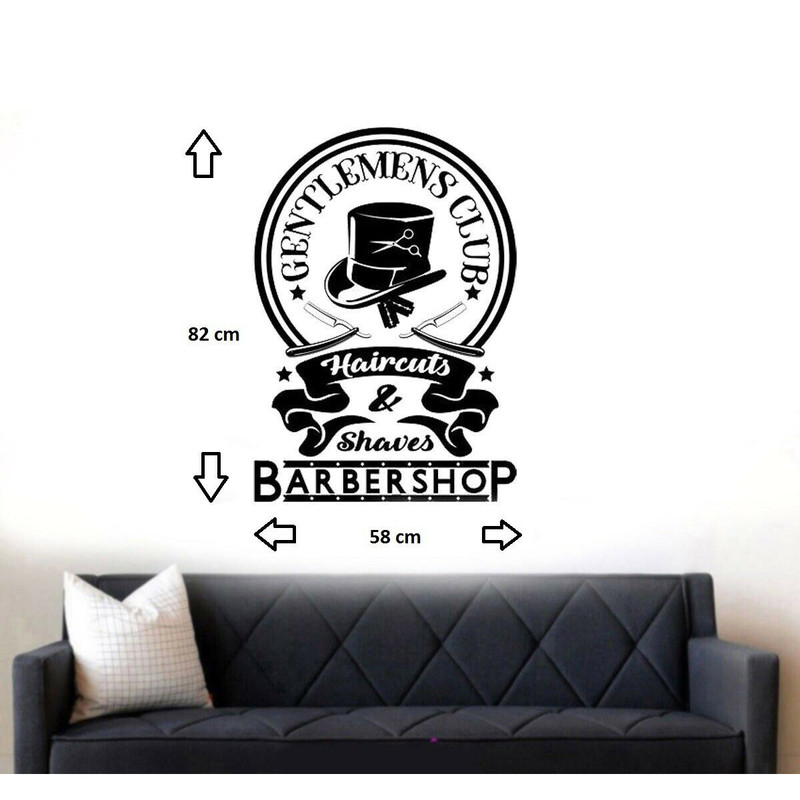 Barbershop Barbers Cool Wall Art Sticker Decal 2 3286186947583 Ebay