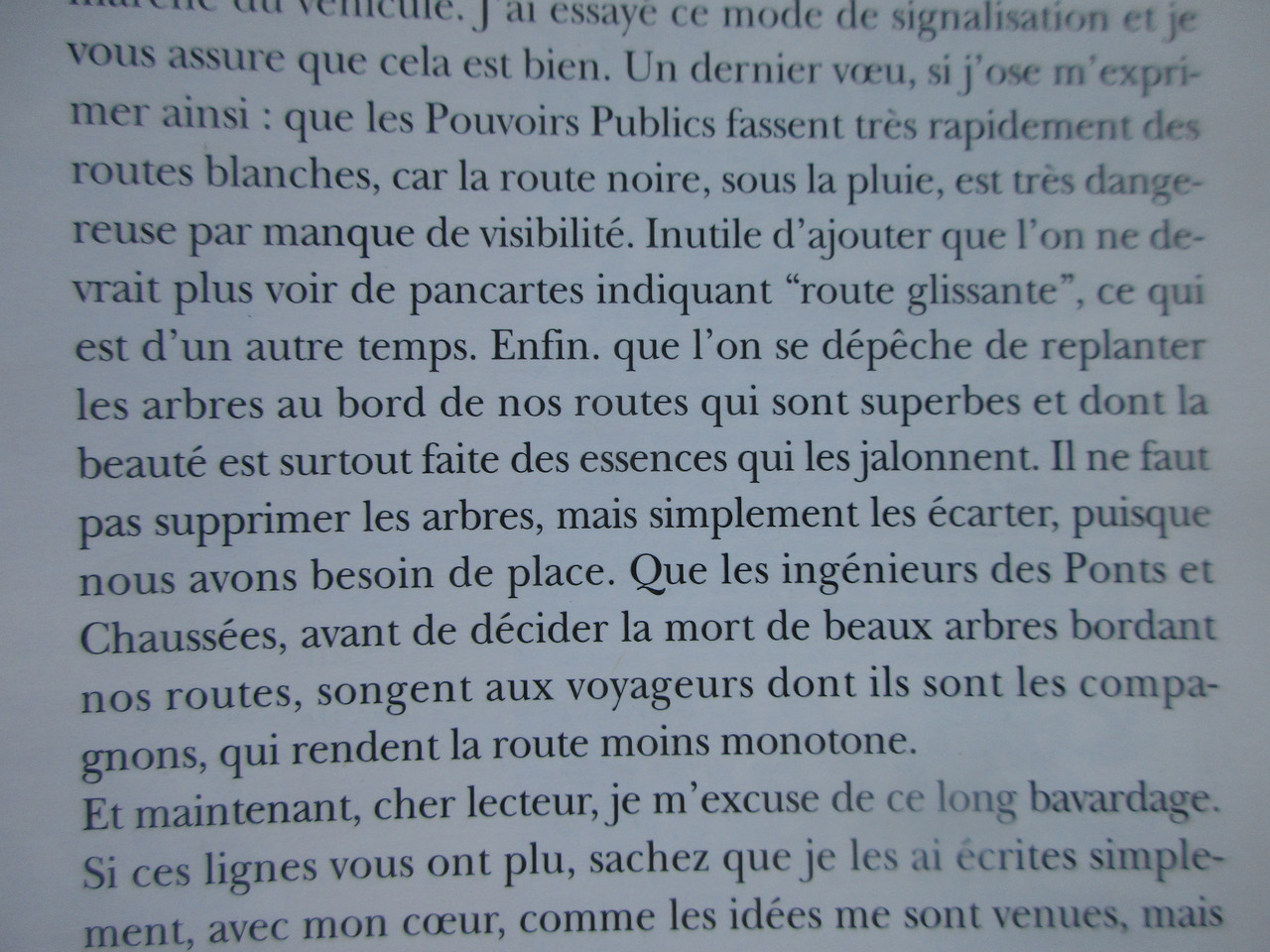 Routes blanches et arbres au bord des routes Lecot