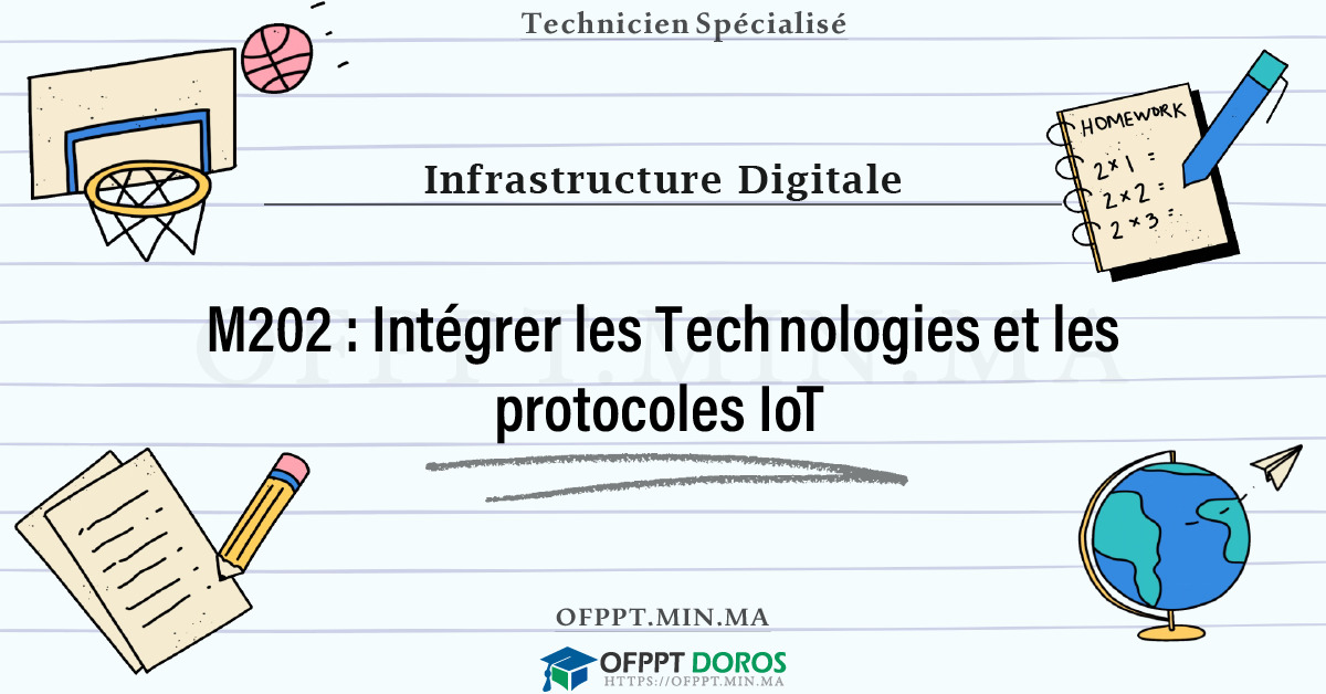 Sommaire détaillé du cours Intégrer les Technologies et les protocoles IoT M202 OFPPT - Structure du module